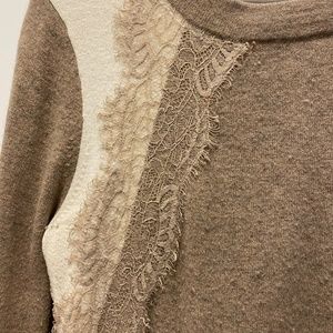 Brown and white lacy JCrew Sweater